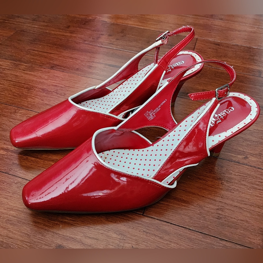 East 5th Red Slingback Pumps